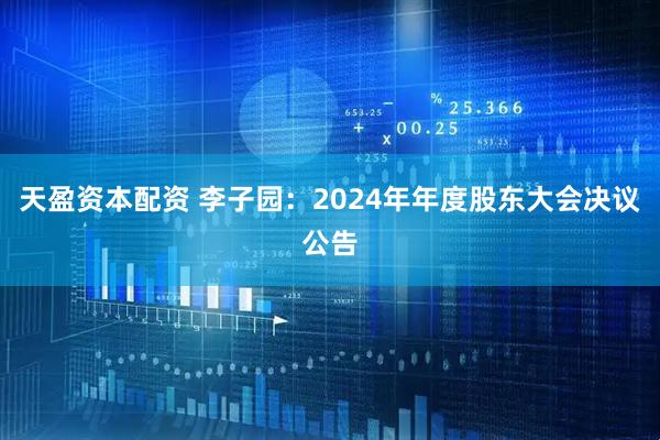 天盈资本配资 李子园：2024年年度股东大会决议公告