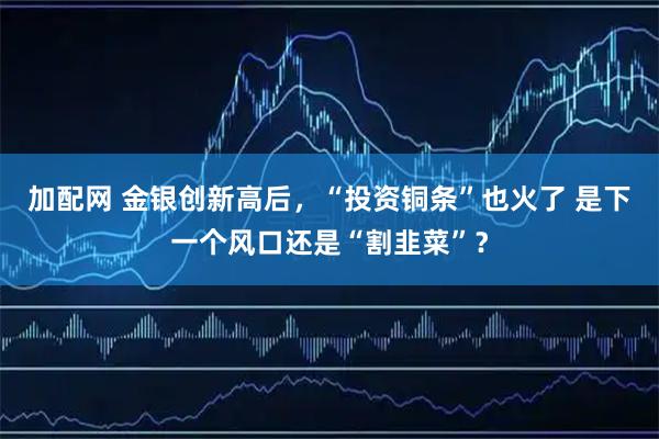 加配网 金银创新高后，“投资铜条”也火了 是下一个风口还是“割韭菜”？