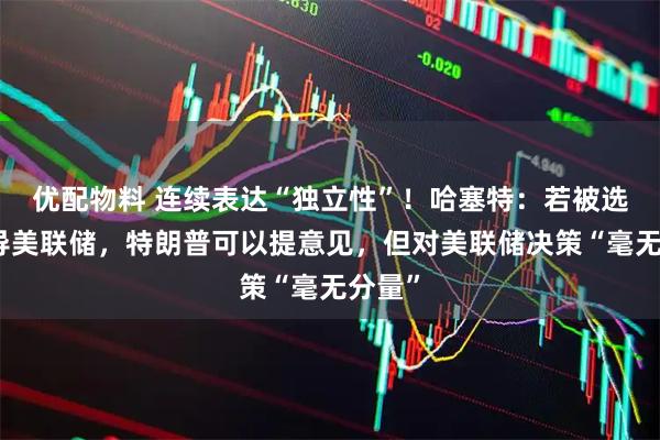 优配物料 连续表达“独立性”！哈塞特：若被选中领导美联储，特朗普可以提意见，但对美联储决策“毫无分量”